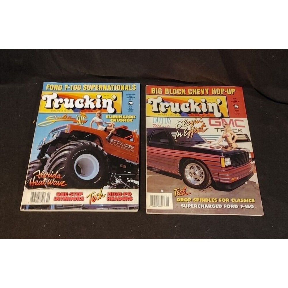 Vintage Truckin’ Magazines lot of 2 May & Sept 1990 Custom Chevy Ford Toyota